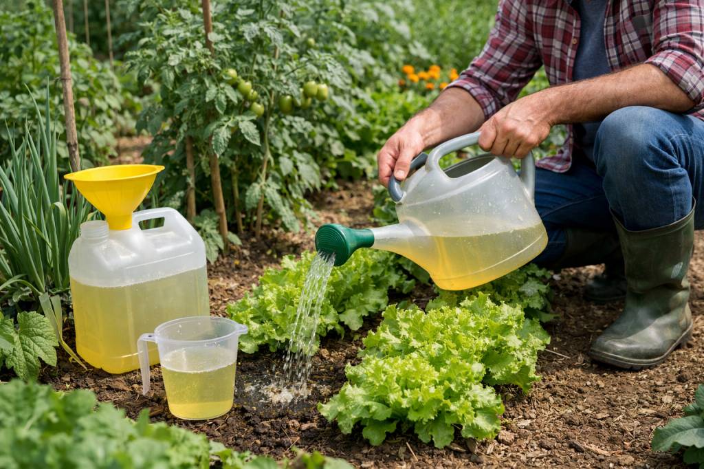 L&rsquo;urine comme engrais au jardin : dosages, précautions et bienfaits pour les cultures